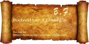 Buchvalter Filomén névjegykártya